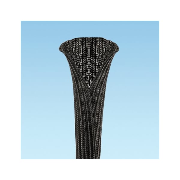 Braided Cable Sleeve, 1 in Inside Dia., 1 in Max Bundle Dia., 100 ft, Polyethylene Terephthalate